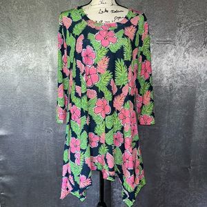 Simply Southern floral assymetical dress large